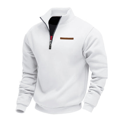 VogeLuxe | Men’s Quarter Zip Pullover with High Collar