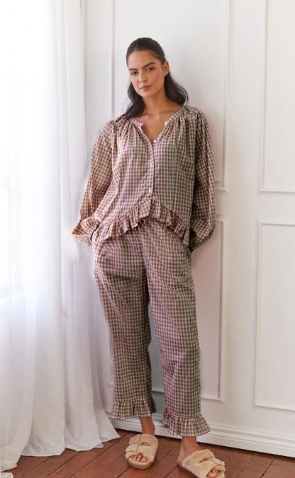 Floral Blouse and Loose Fit Trousers Set