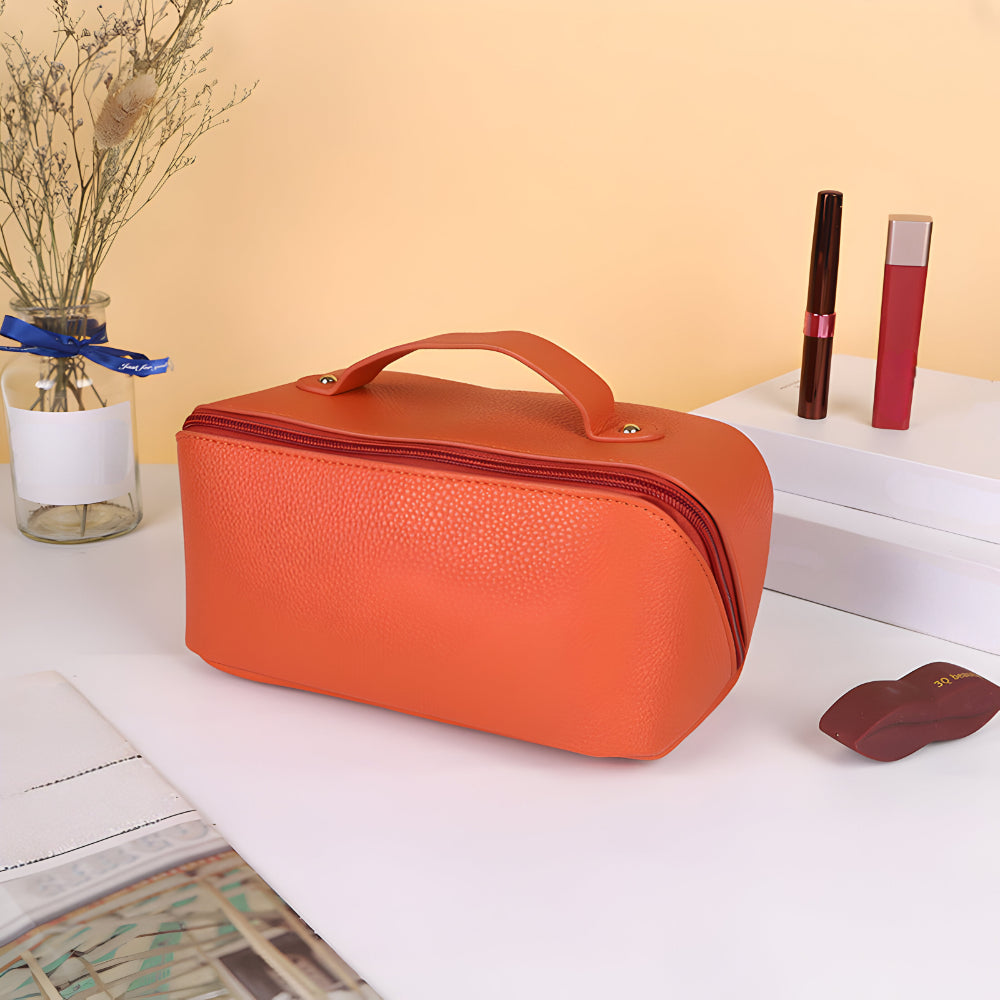 Spacious Travel Makeup Case Portable Cosmetic Storage Bag
