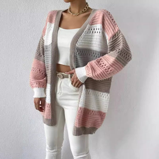 Relaxed Fit Open Front Womens Cardigan Sweater - VogeLuxe