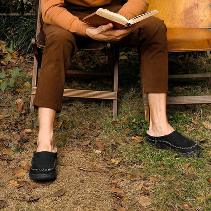 VogeLuxe | Men’s Suede Slip On Faux Fur Moccasin Slippers