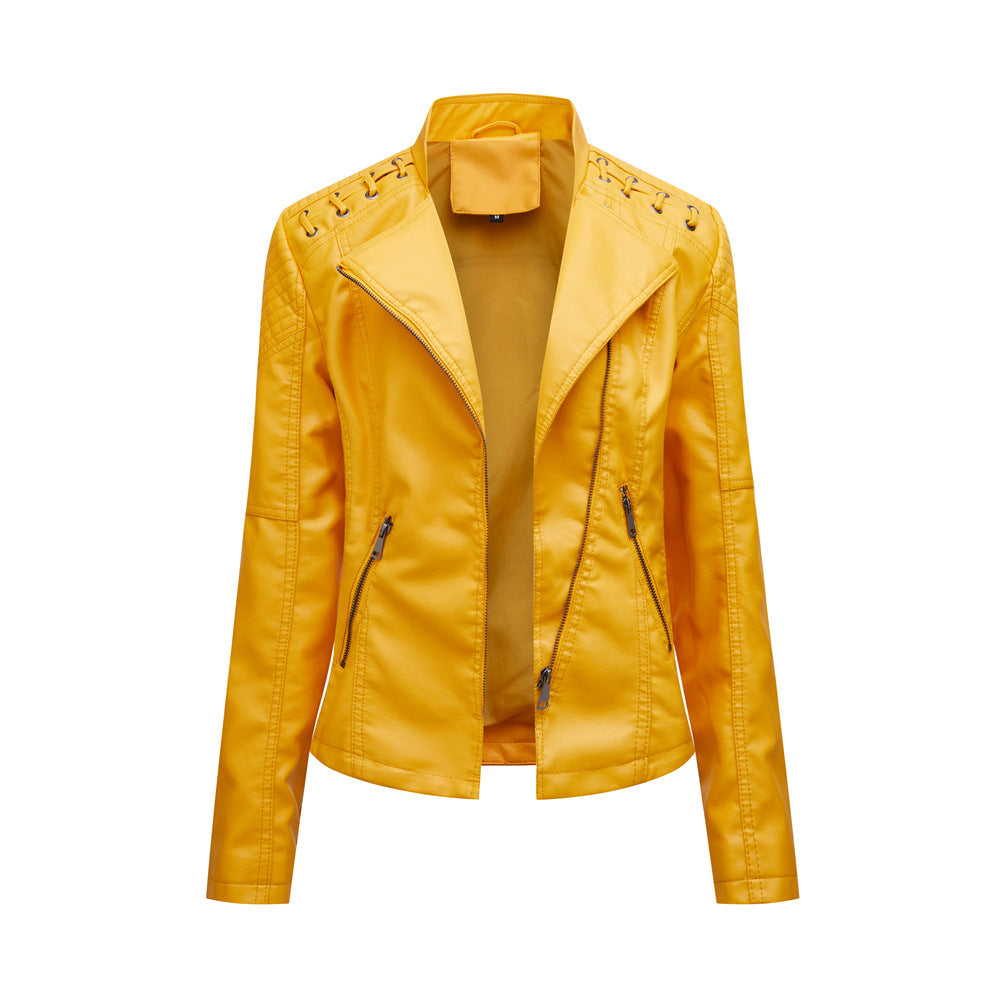 Stylish Faux Leather Women's Jacket for Daily Wear