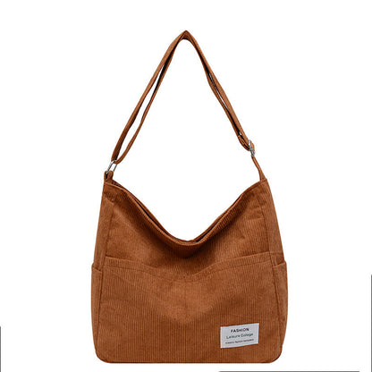 Rustic Corduroy Tote Bag for Women - Extra Large