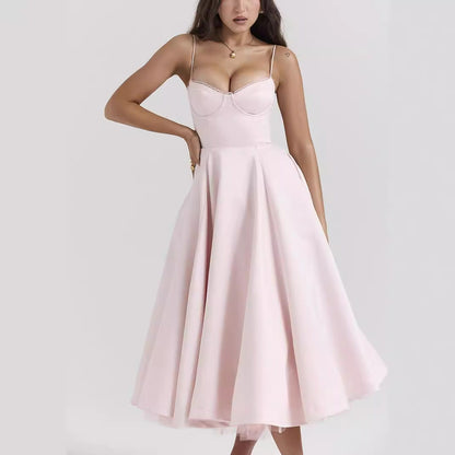 Loose Fit V-Neck Maxi Dress – Lightweight Ruffled Skirt