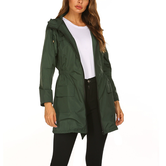 Waterproof Hooded Women's Raincoat - VogeLuxe