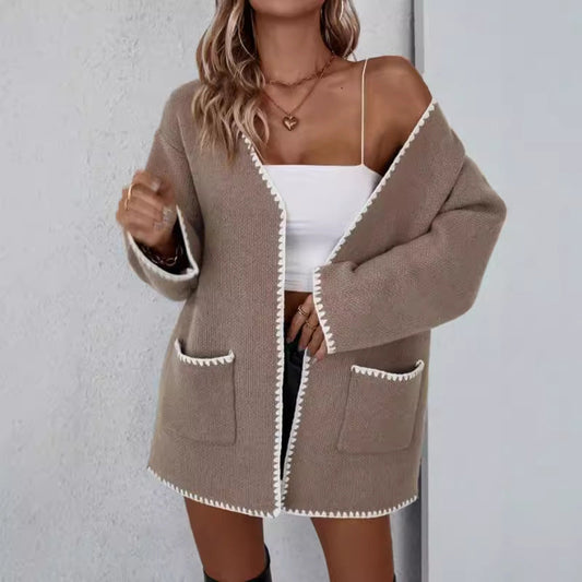 Cozy Open Front Long Sleeve Women's Cardigan Sweater - VogeLuxe