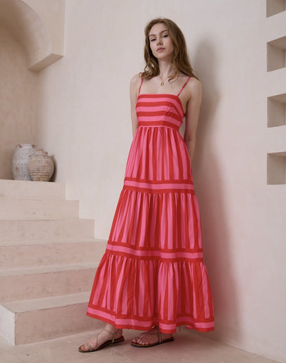 Chic Summer Dress – Floral Adjustable Strap & Button Details