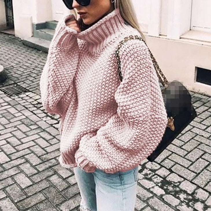 Cozy Women's Large Cable Knit Sweater