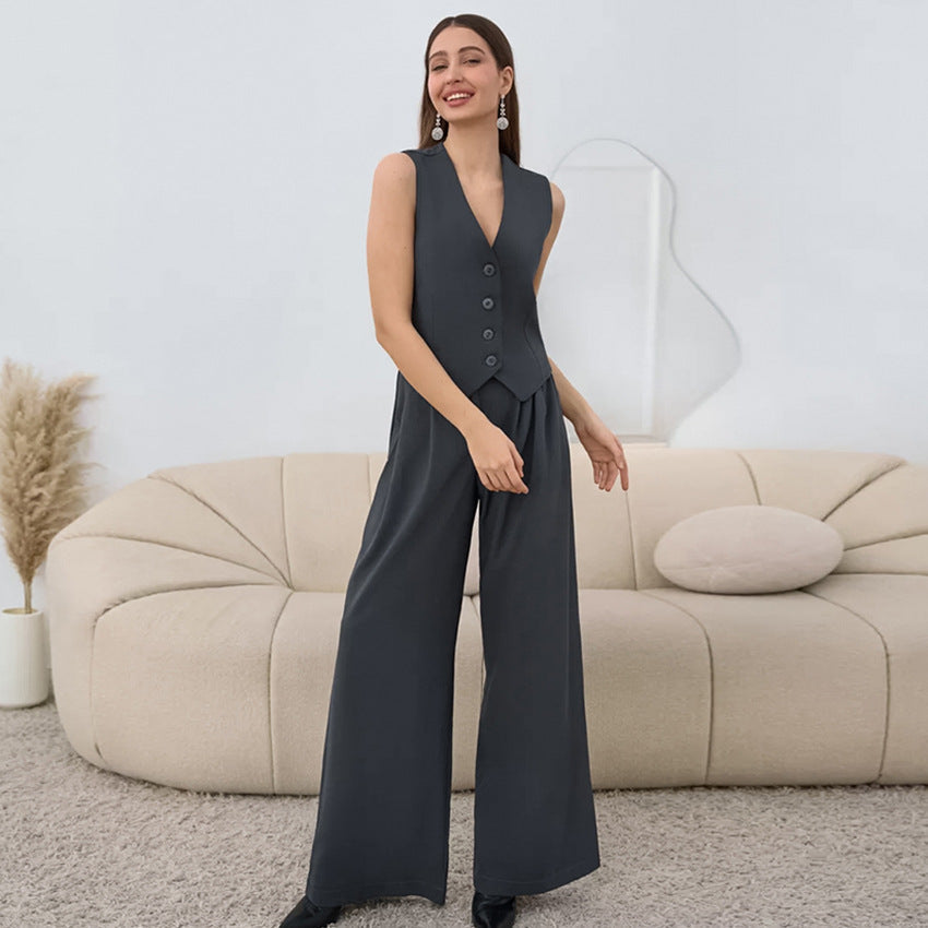 Women's Chic Slim Fit Cardigan Pant Set