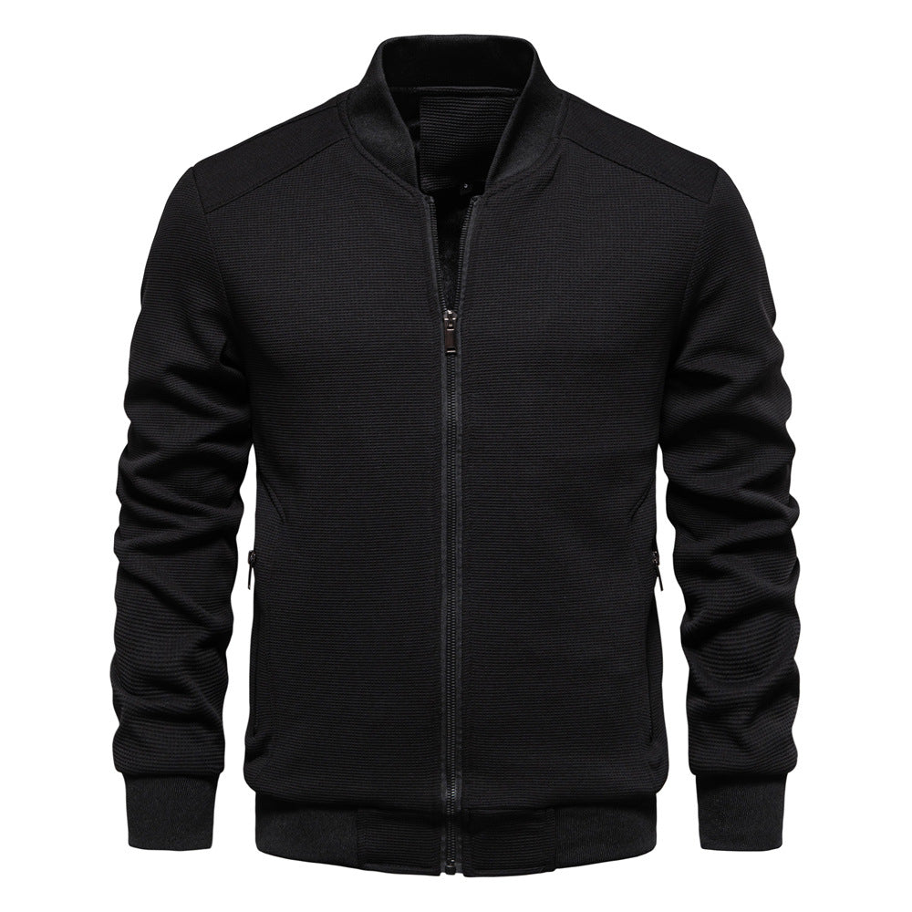 VogeLuxe | Men’s Textured Full Zipper Knit Jacket