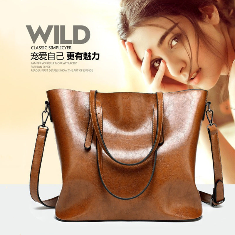 Classic Faux Leather Tote Bag - Big Capacity Shoulder Bag - VogeLuxe