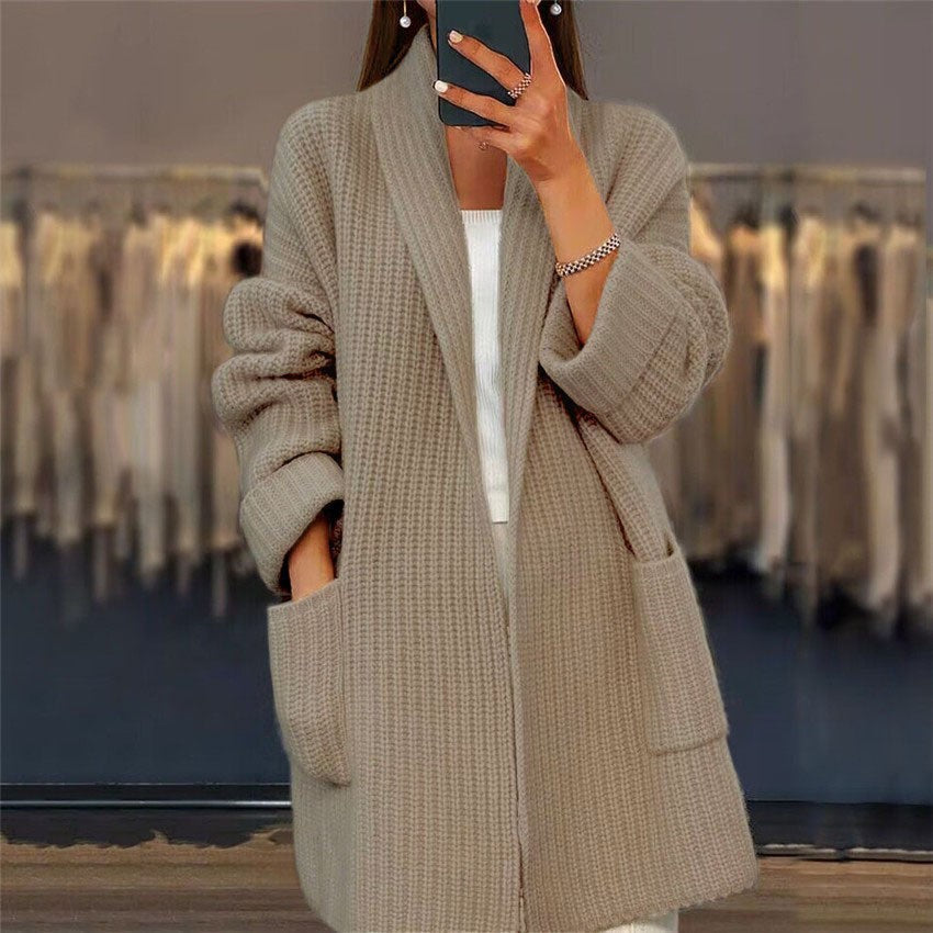 Cozy Women's Large Open Front Cardigan