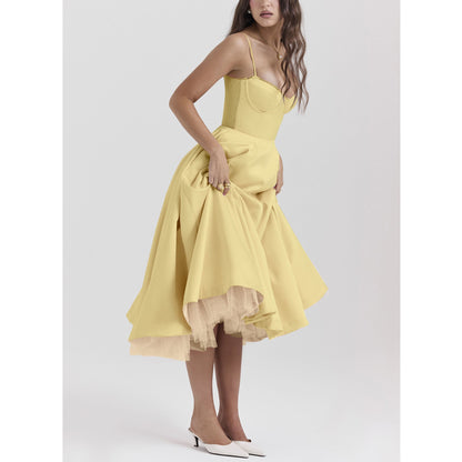 Loose Fit V-Neck Maxi Dress – Lightweight Ruffled Skirt
