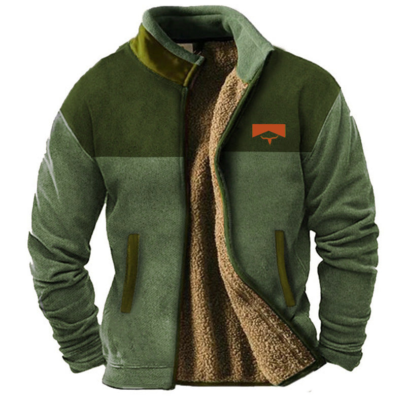 VogeLuxe | Men’s Stylish Sherpa Lined Full Zip Fleece Jacket