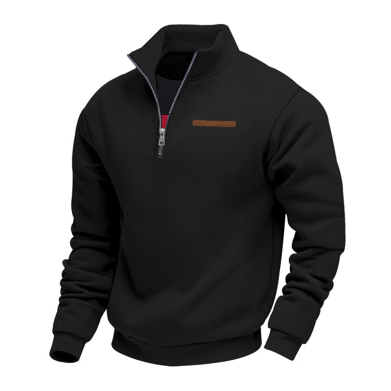 VogeLuxe | Men’s Quarter Zip Pullover with High Collar