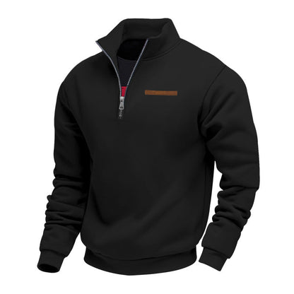 VogeLuxe | Men’s Quarter Zip Pullover with High Collar