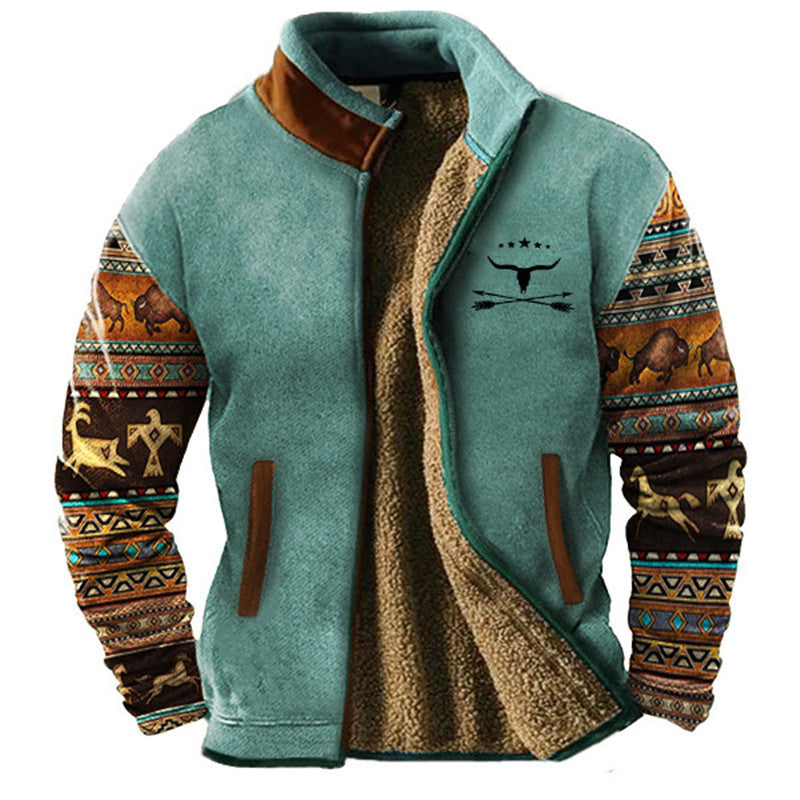 VogeLuxe | Men’s Stylish Sherpa Lined Full Zip Fleece Jacket
