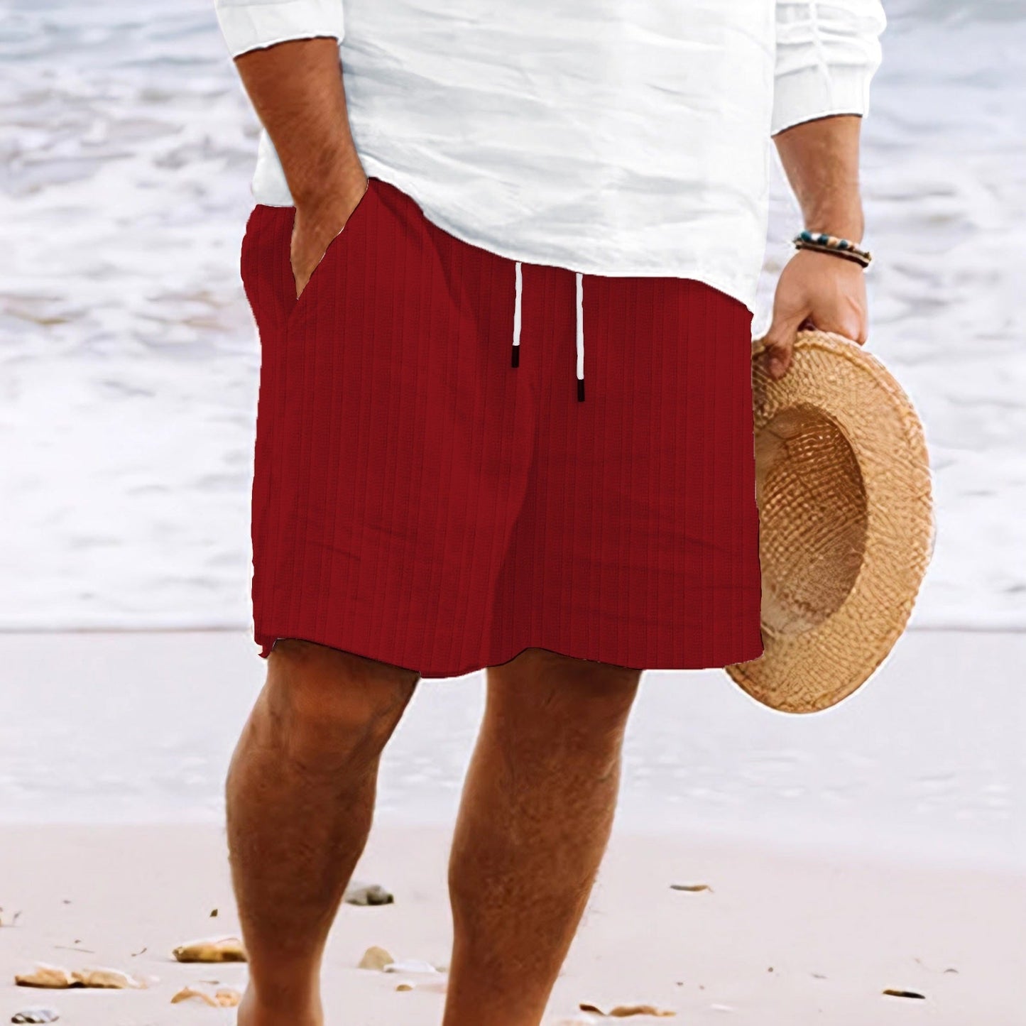 Comfy Casual Shorts with Elastic Waist and Pockets
