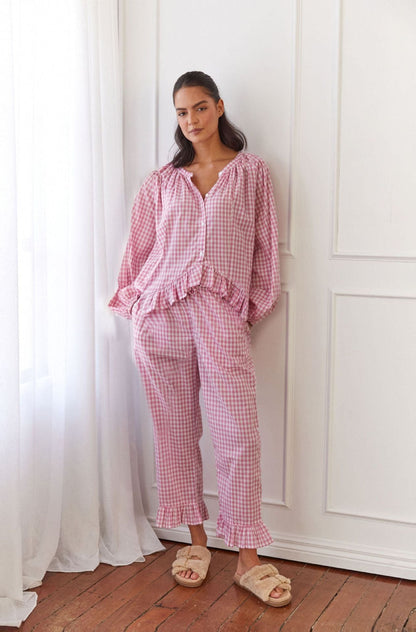 Floral Blouse and Loose Fit Trousers Set
