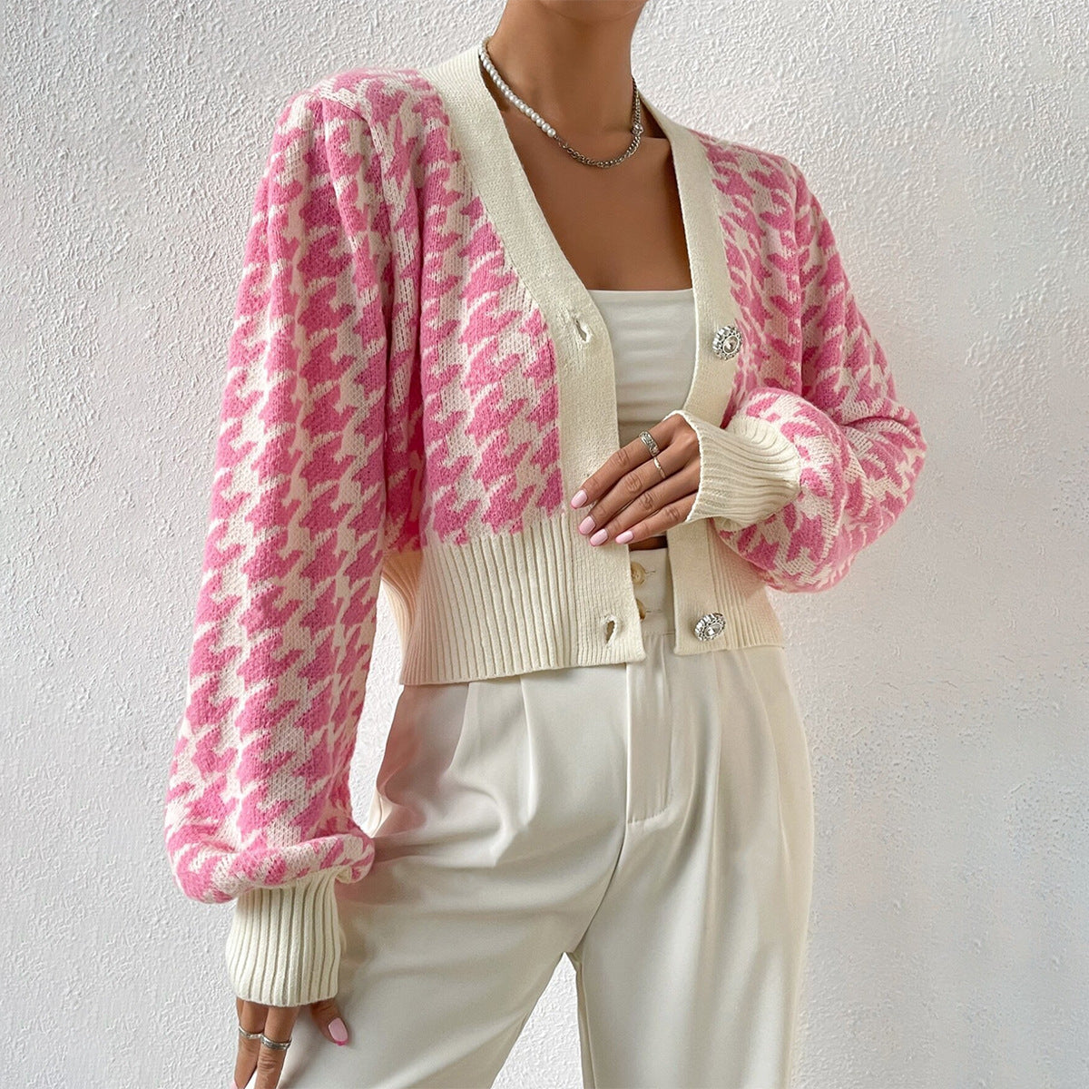 Pastel Pink Short Sleeve Cardigan Sweater - VogeLuxe
