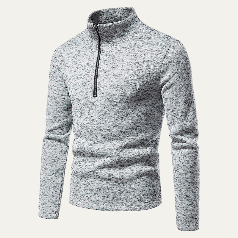 VogeLuxe | Men’s Textured Half Zip Mock Neck Pullover