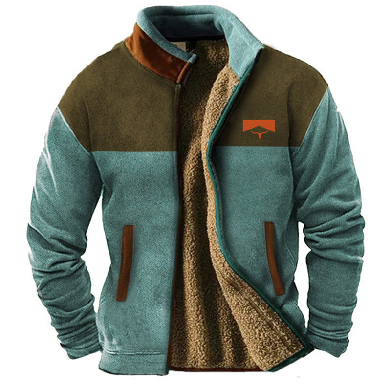 VogeLuxe | Men’s Stylish Sherpa Lined Full Zip Fleece Jacket