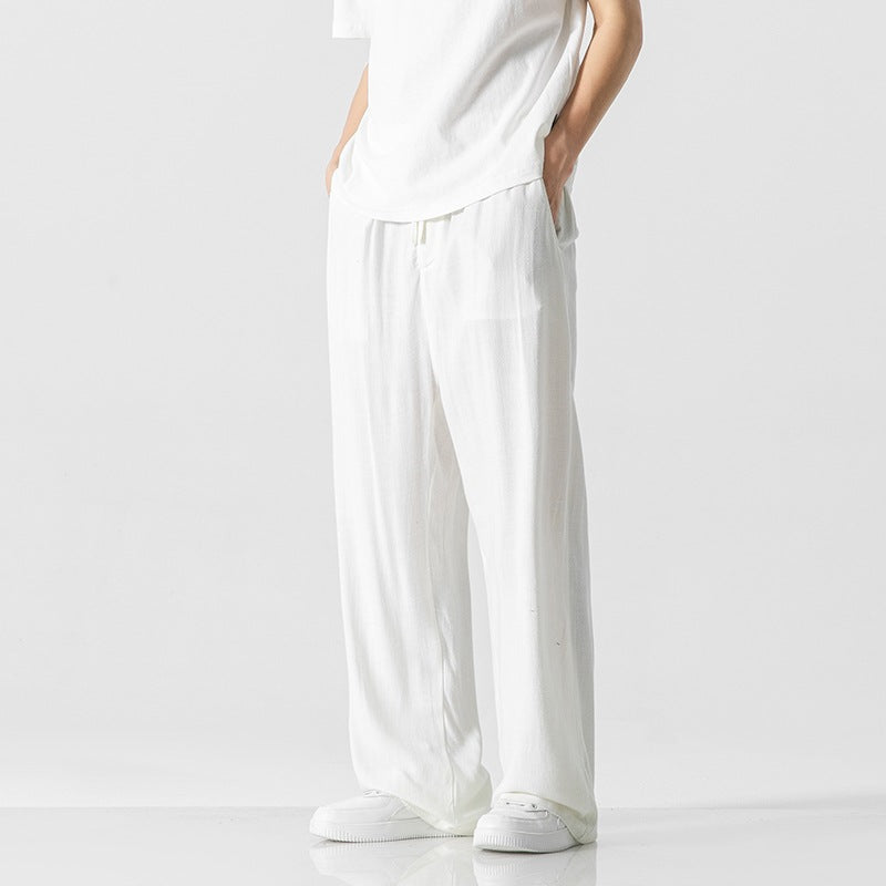 Men's Relaxed Fit Cotton Drawstring Trousers
