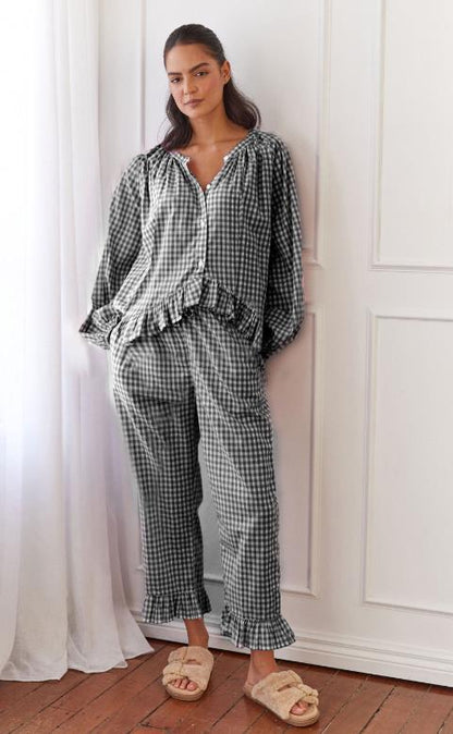 Floral Blouse and Loose Fit Trousers Set