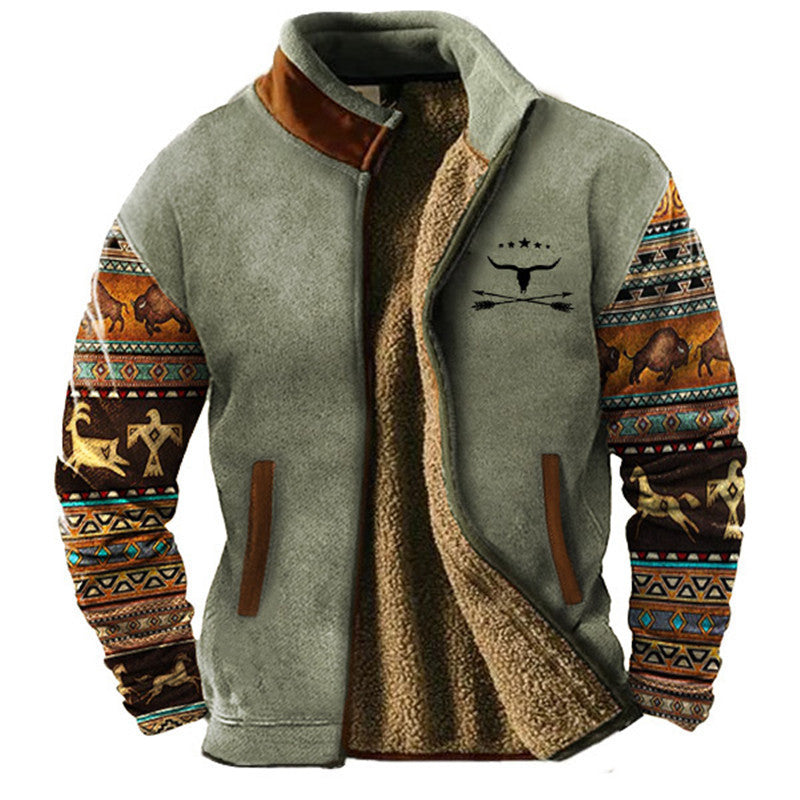 VogeLuxe | Men’s Stylish Sherpa Lined Full Zip Fleece Jacket