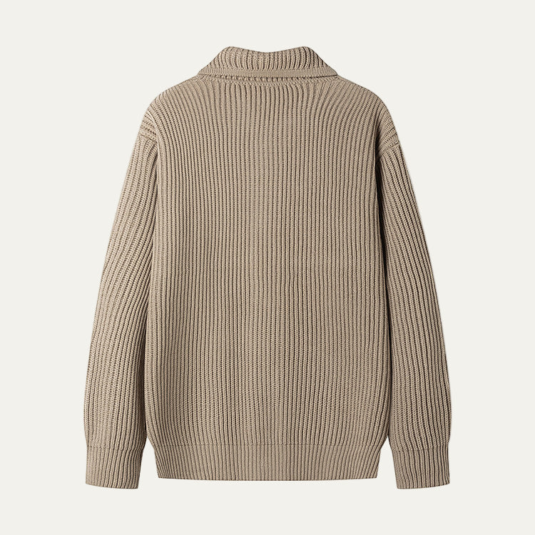 VogeLuxe | Men’s Textured Stripe Knit Button Cardigan