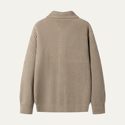 VogeLuxe | Men’s Textured Stripe Knit Button Cardigan