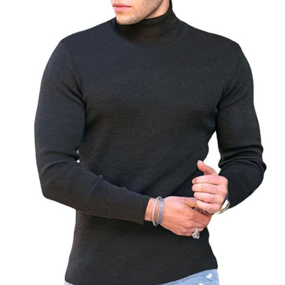 VogeLuxe | Men’s Form Fitting Soft Knit Turtleneck Top