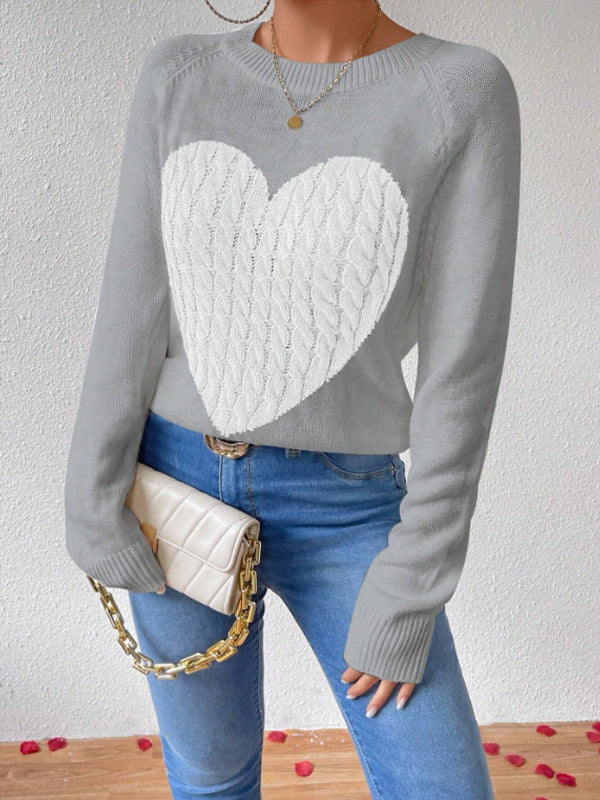 Ladies' Love Long Sleeve Crew Neck Sweater - VogeLuxe
