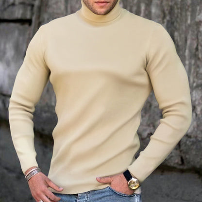 VogeLuxe | Men’s Form Fitting Soft Knit Turtleneck Top