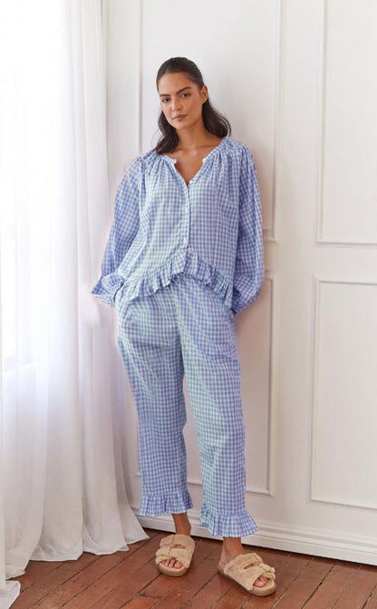 Floral Blouse and Loose Fit Trousers Set