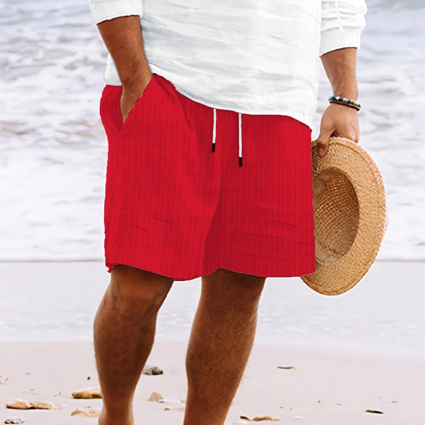 Comfy Casual Shorts with Elastic Waist and Pockets