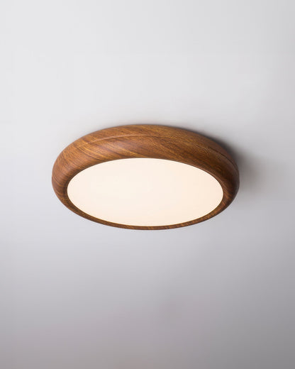 Natural Wood Ceiling Lamp With Bright White Lighting