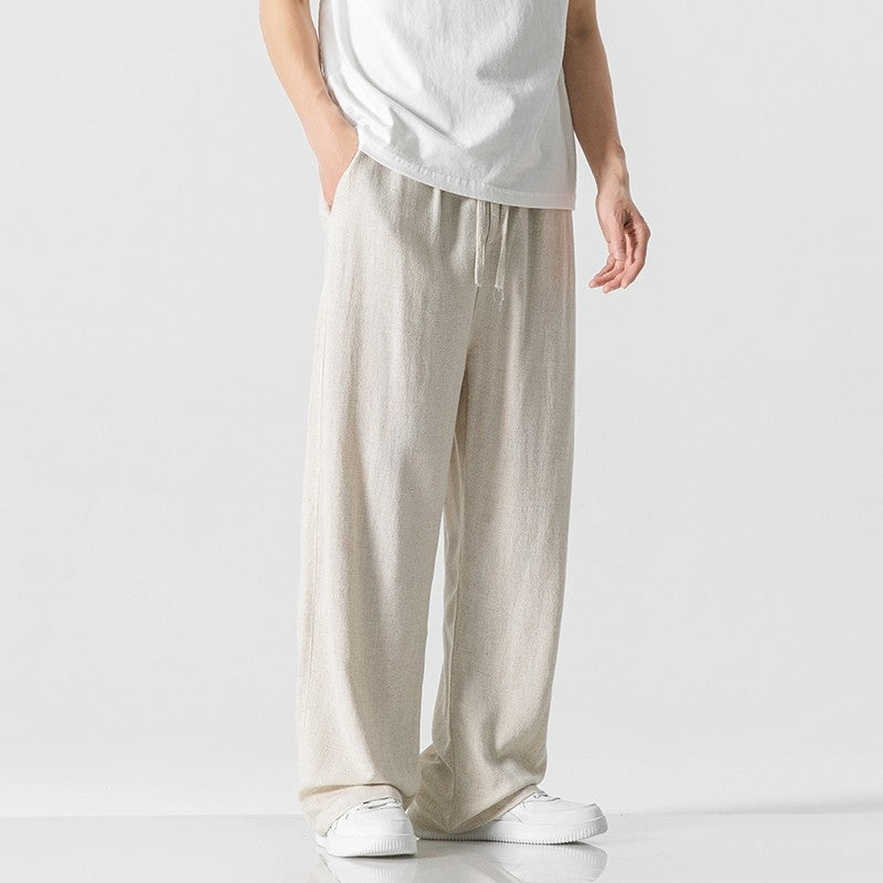 Men's Relaxed Fit Cotton Drawstring Trousers - VogeLuxe
