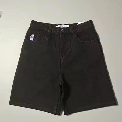 Retro Relaxed Fit Baggy Jeans / Casual Denim Shorts