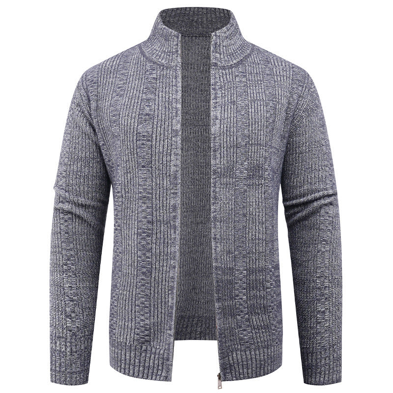 VogeLuxe | Men’s Vertical Texture Full Zip Knit Jacket
