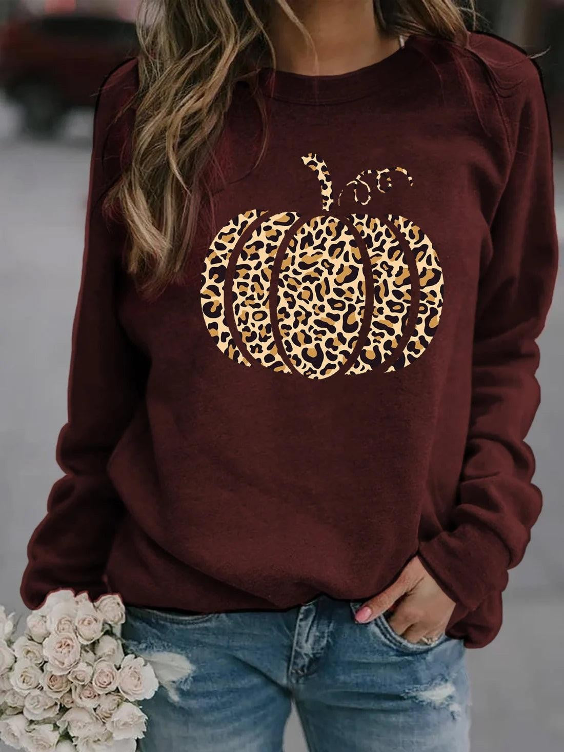 Ladies' Spooky Pumpkin Pattern Jumper