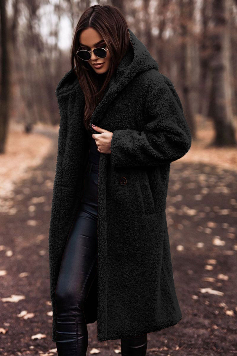 Soft Fleece Hooded Parka Coat for Women