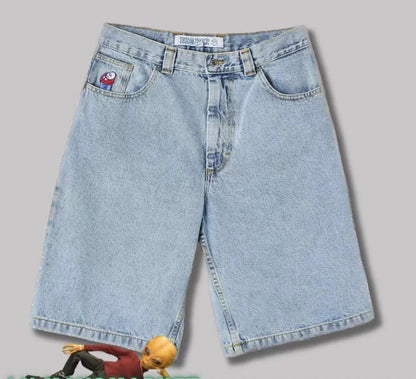 Retro Relaxed Fit Baggy Jeans / Casual Denim Shorts