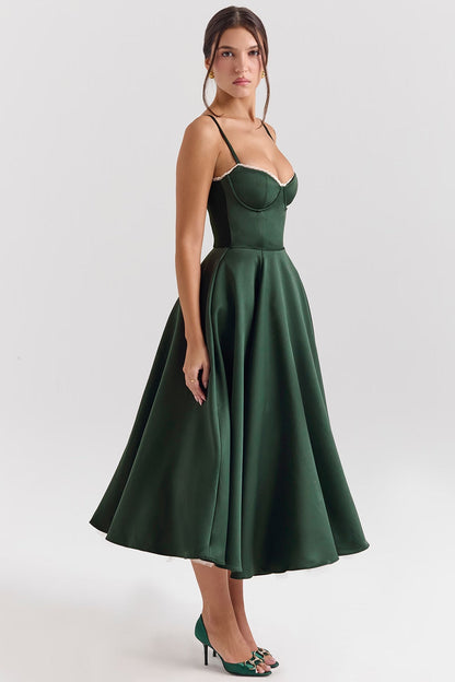 Loose Fit V-Neck Maxi Dress – Lightweight Ruffled Skirt