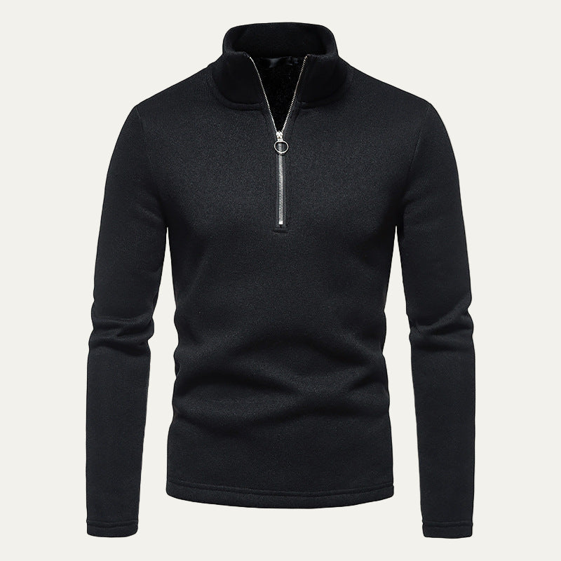 VogeLuxe | Men’s Textured Half Zip Mock Neck Pullover