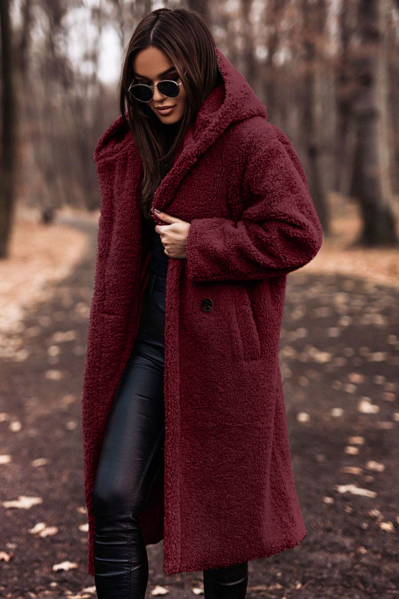 Soft Fleece Hooded Parka Coat for Women