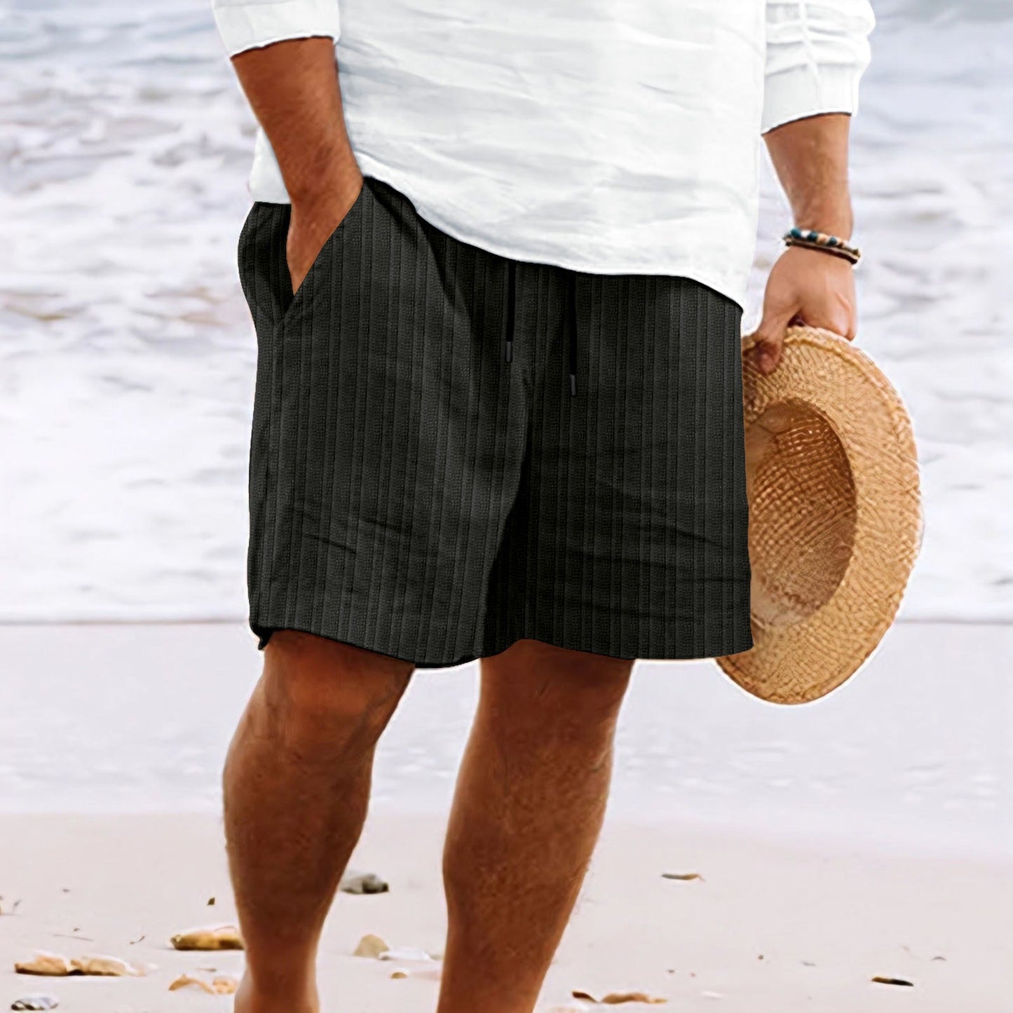 Comfy Casual Shorts with Elastic Waist and Pockets