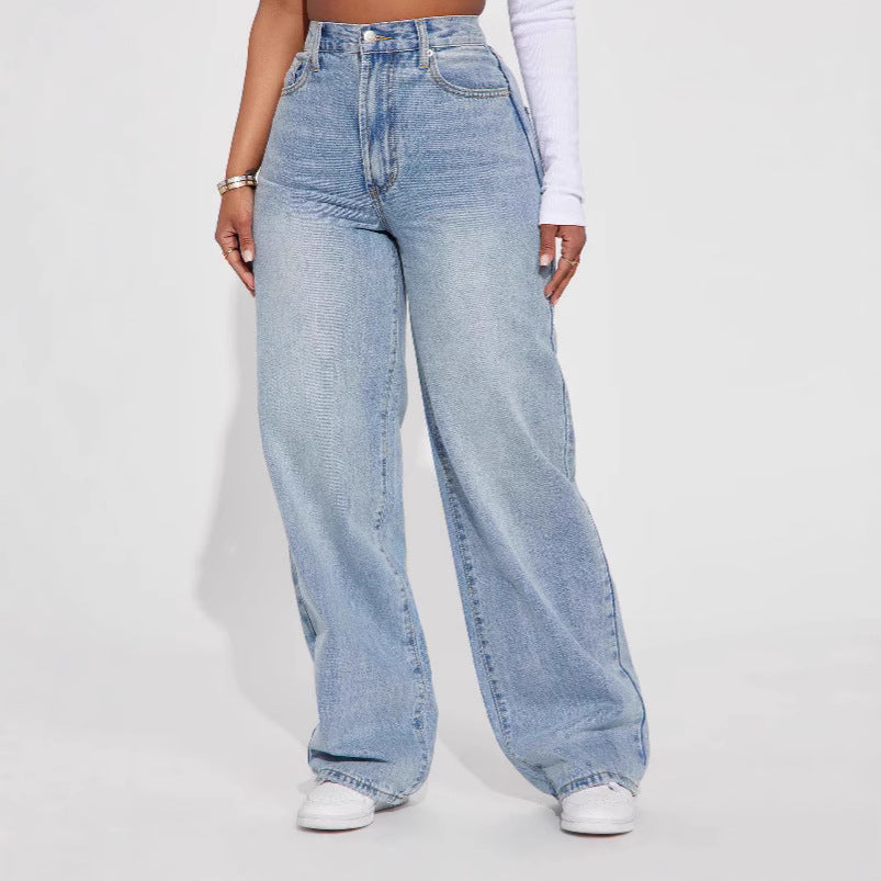 Classic Dark Wash Straight Leg Jeans – Soft Comfort Fit - VogeLuxe