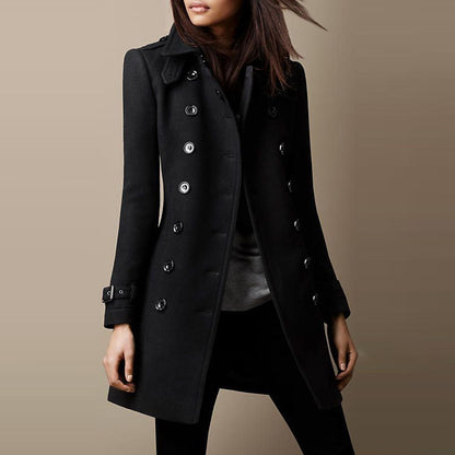 Classy Ladies Double Breasted Winter Coat - VogeLuxe