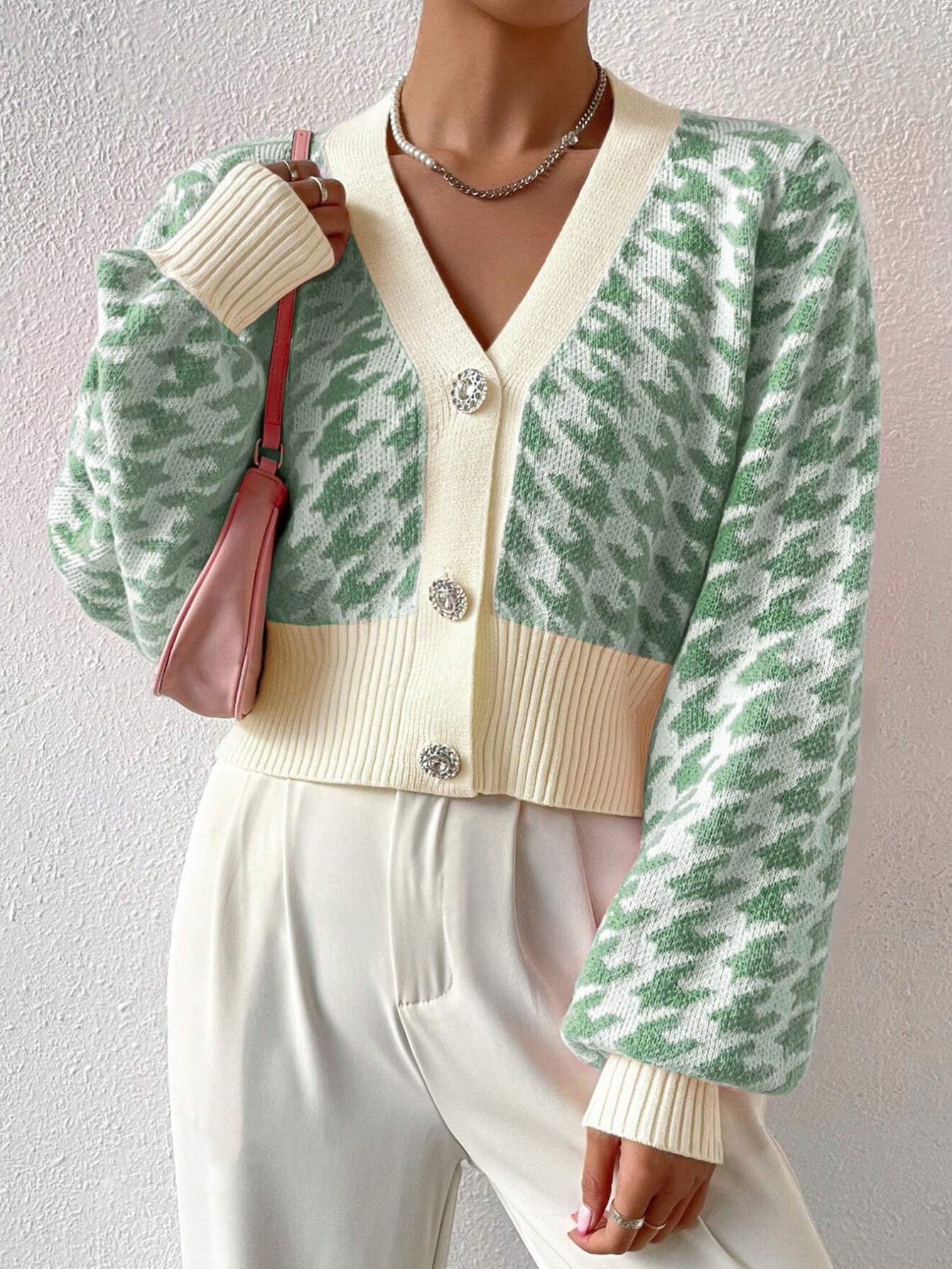 Pastel Pink Short Sleeve Cardigan Sweater
